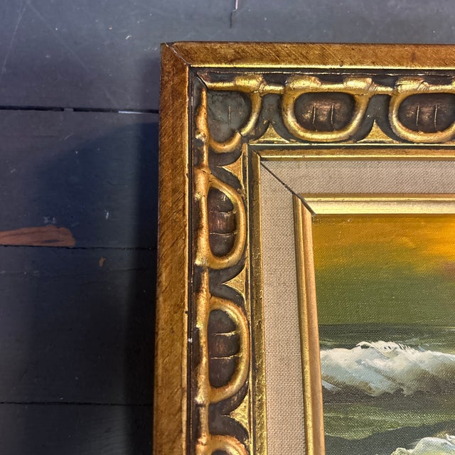 1970’s Original Impressionist Ocean Sunrise Seascape Painting For Sale - Image 4 of 5