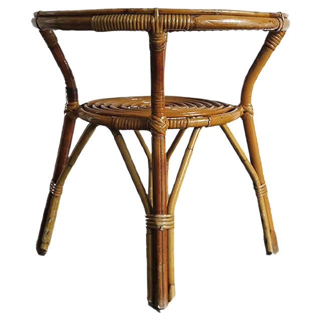 Bamboo and Rattan Table, 1960s For Sale