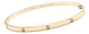 Mid 20th Century Cartier Love 10 Diamond Small Model Yellow Gold Bangle Bracelet