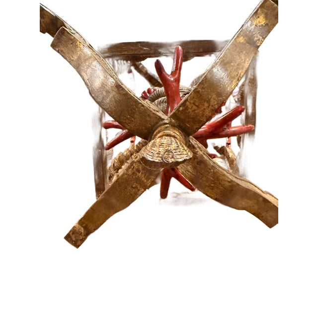 Gold 1990s Hollywood Regency Fanciful Seaside Chandelier For Sale - Image 8 of 11