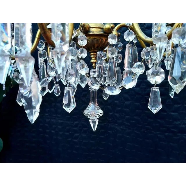 19th Century Baltic Bronze with Cut Crystal Chandelier For Sale In Miami - Image 6 of 13