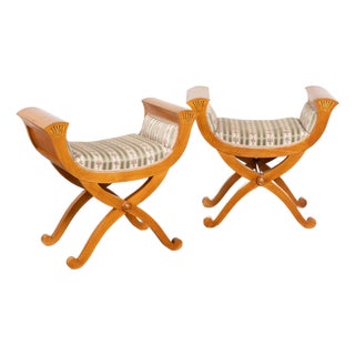 20th Century Neoclassical Style Pair of Danish Stools For Sale
