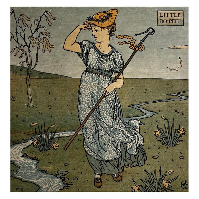 Contemporary digital print of an antique image of Little Bo-Peep from beloved nursery rhymes. Will come printed on bright...