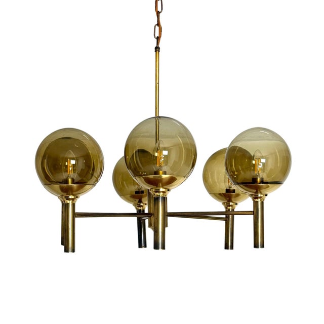 Gold Brass and Glass Pendant from Svend Mejlstrøm, 1960s For Sale - Image 8 of 8