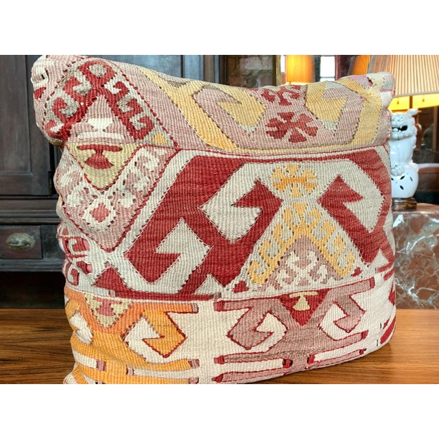Persian Small Custom Pillow With Antique Kilim Textile For Sale - Image 3 of 8
