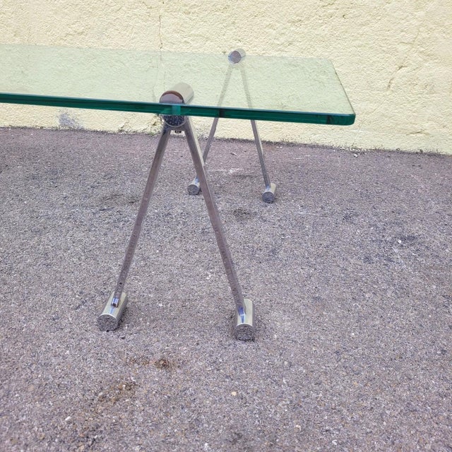 Vintage Glass and Metal Coffee Table, 1970s For Sale - Image 6 of 11