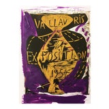 Image of Framed Picasso Poster Painting by Sean Kratzert ‘Purple Exhibition’ For Sale