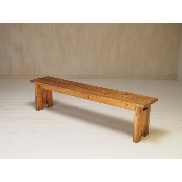 Vintage Wooden Bench, 1960s For Sale - Image 4 of 10