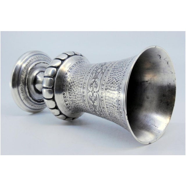 Hammered and Fluted Silver Chalice For Sale - Image 3 of 9
