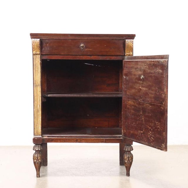Antique Empire Bedside Table in Walnut For Sale - Image 3 of 9