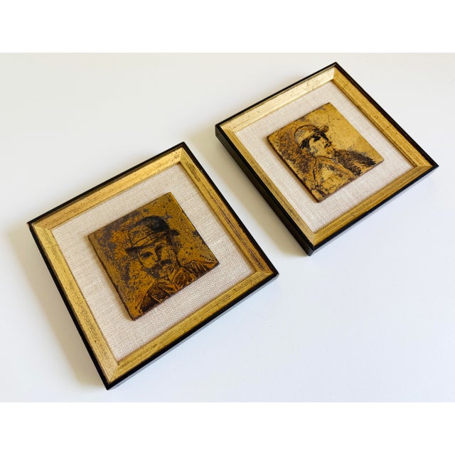 Dandy Portraits in Gold Leaf, Framed, 1950s For Sale In Sacramento - Image 6 of 12
