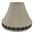 Silk Ecru Color Lampshade With Vegan Brown Leather Trim For Sale