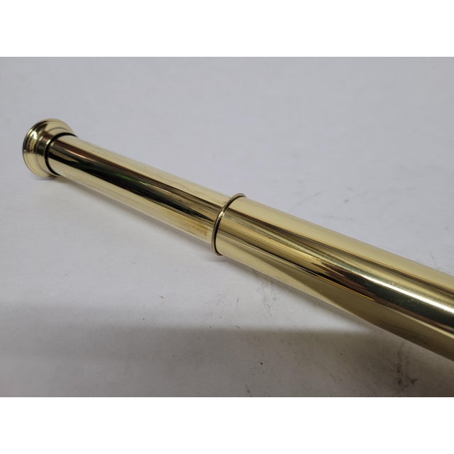 Brass Solid Brass Ship Captains Telescope For Sale - Image 8 of 9
