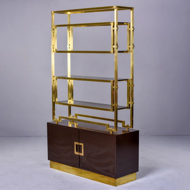Romeo Rega Brass & Espresso Color Enamel Shelf Cabinet For Sale - Image 13 of 13