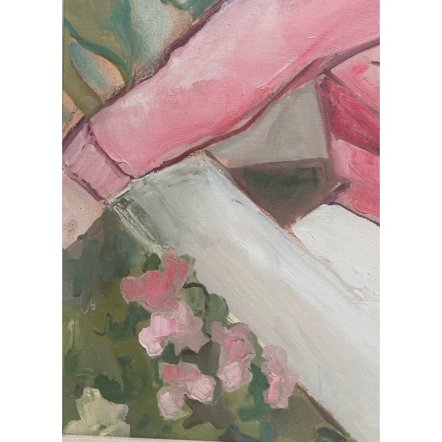 Textile 1982 Original Impressionistic Portrait 'Younger Than Springtime' Oil on Canvas, Signed by Artist For Sale - Image 7 of 11