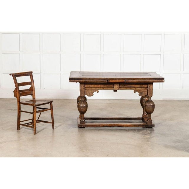 17th Century English Oak Draw-Leaf Refectory Table, 1680 For Sale - Image 8 of 18