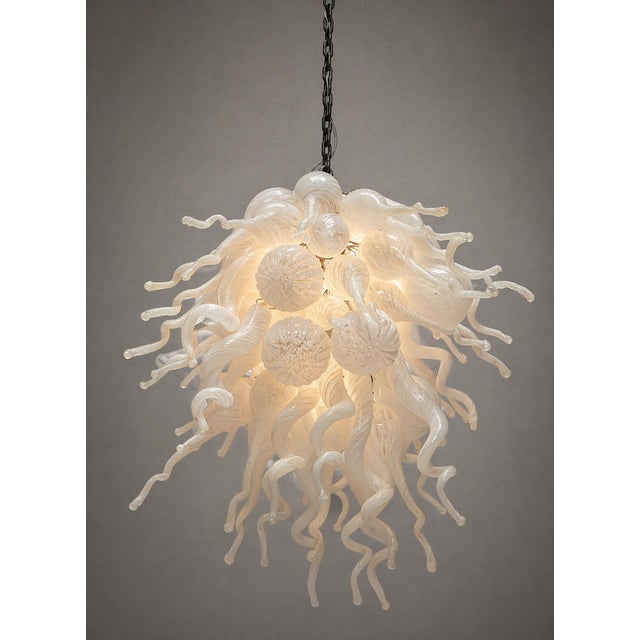 Italian Large Vintage Murano Hand Blown Glass Chandelier, Italian Modern Lighting For Sale - Image 3 of 18