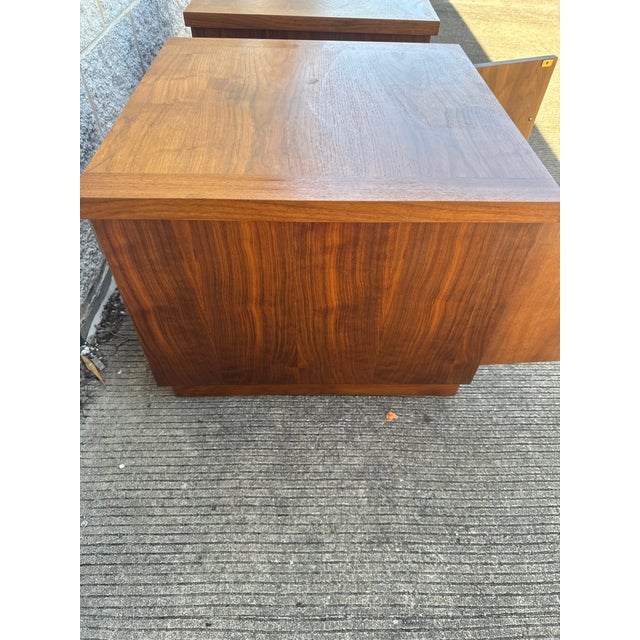 Mid-Century Walnut Nightstands by Lane Furniture, Pair For Sale - Image 9 of 12