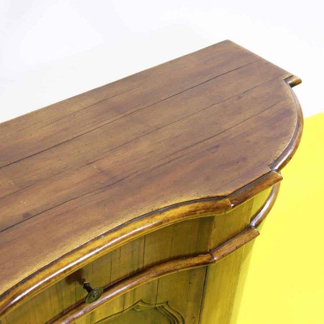 Wood Credenza with 3 Shaped Doors For Sale - Image 3 of 18
