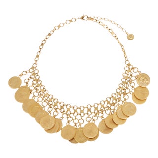 Ben Amun Gold Chain Necklace with Coin Pendants For Sale
