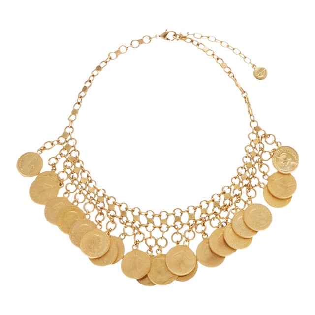 Ben Amun Gold Chain Necklace with Coin Pendants For Sale