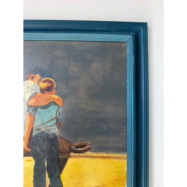 1990’s Vintage Shirley Hann "Father and Son" Impressionist Oil on Canvas Painting – Framed For Sale - Image 11 of 12