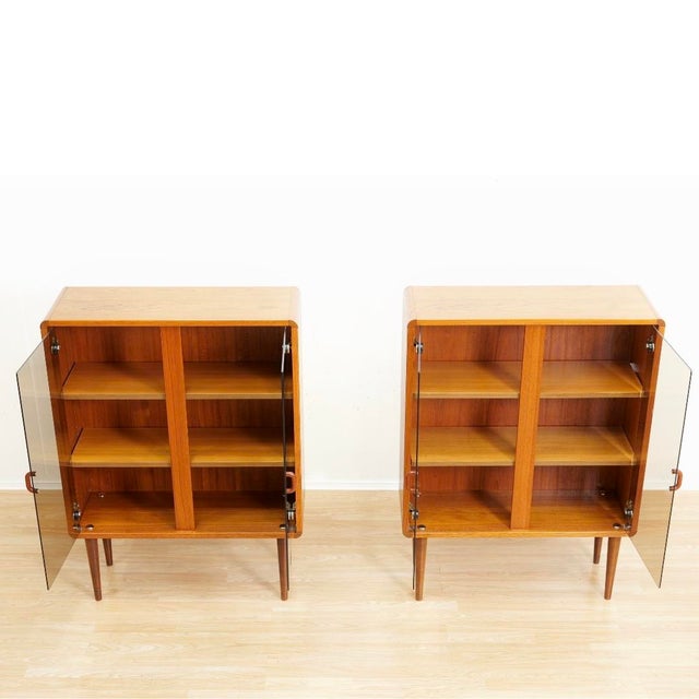 1960s Pair of Mid Century Teak Display Cabinets For Sale - Image 9 of 10