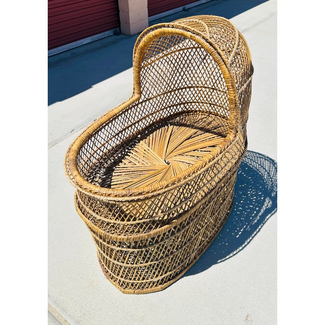 Tan Vintage Domed Wicker Baby Bassinet For Sale - Image 8 of 11