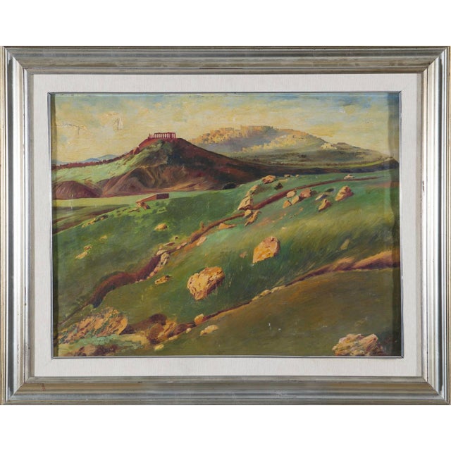 Early 20th Century Konstantinos Maleas Credited Acropolis Painting For Sale - Image 6 of 14