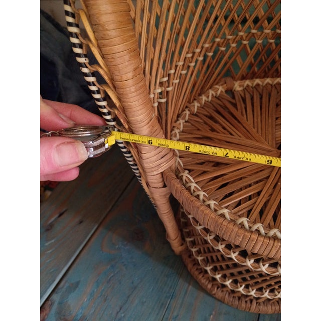 Wicker Peacock Style Doll Chair/Plant Stand For Sale - Image 10 of 10