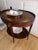 Elegant vintage two-tier side table by Mersman, crafted in a rich mahogany finish with classic Federal-style details. The...