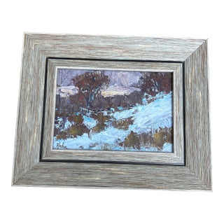 Contemporary Original David Hahn Abstract Impressionist Snowy Landscape Painting For Sale
