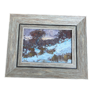 Contemporary Original David Hahn Abstract Impressionist Snowy Landscape Painting