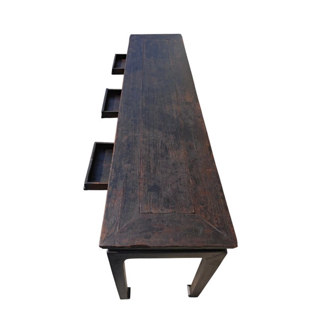 Wood Mid-18th Century 91" Long 3 Drawer Console Table For Sale - Image 7 of 10