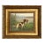 "Setter and a Ruddy Duck" Contemporary Reproduction Print on Canvas in Wide Antiqued Gold Frame. An 8x10" Framed to 14x16" For Sale
