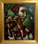 Modern Boris Deutsch, 1947 Expressionist Oil Painting Flute Player Musician Boris Deutsch WPA Artist, 1947, Framed For Sale - Image 3 of 11