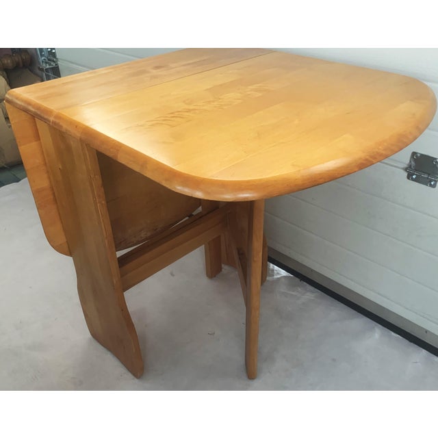 Extendable Wooden Drop-Leaf Table in Beech, 1970s For Sale - Image 17 of 18