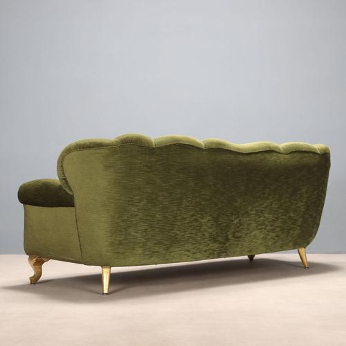 Green Vintage Italian Sofa in Fabric, 1950s For Sale - Image 8 of 10