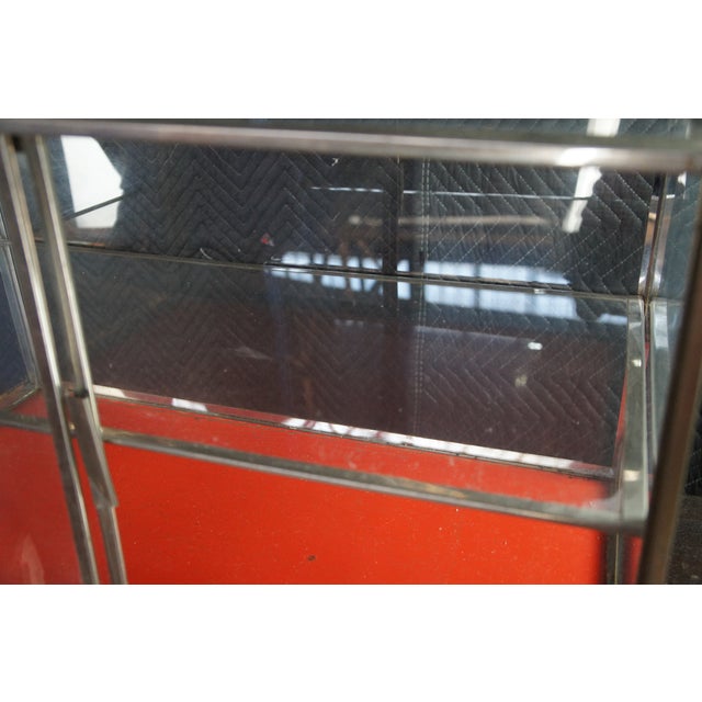 Vintage Chrome Glass Two Tier Curio Display Case Desktop Showcase Cabinet 26" For Sale - Image 6 of 10