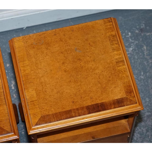 Art Deco Walnut Nightstands Bedside Tables, 1920s, Set of 2 For Sale - Image 15 of 18