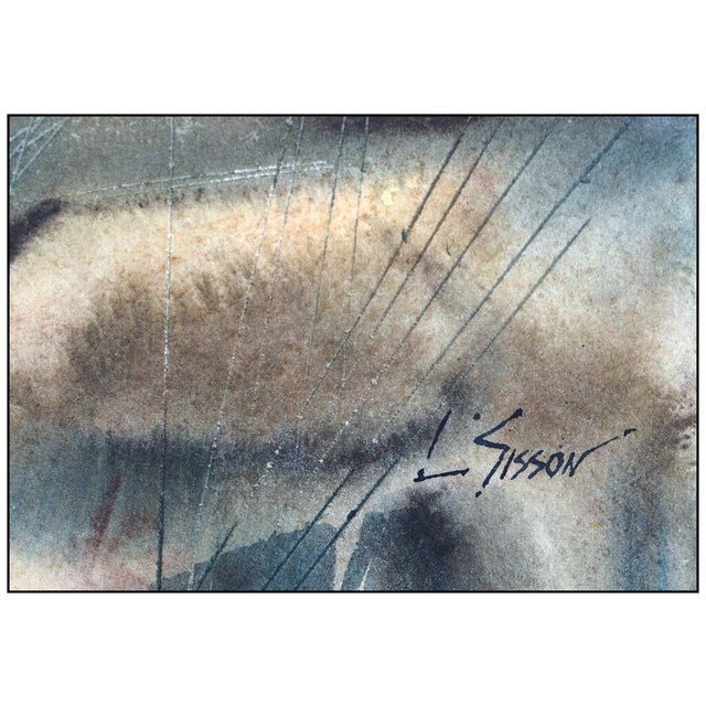 Figurative Mid 20th Century Walking Through a Storm, Laurence Sisson For Sale - Image 3 of 4