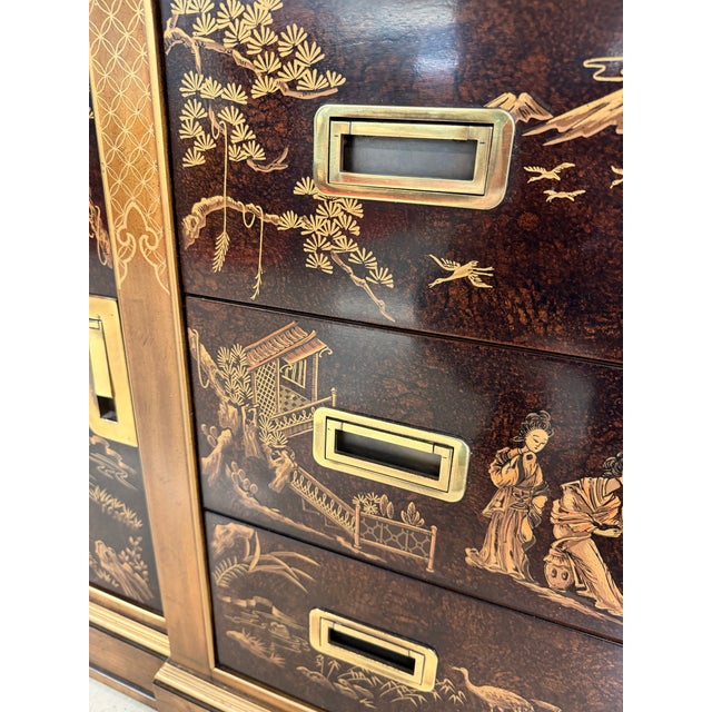 1970s Stately Chinoiserie China Cabinet From Heritage/Drexel Heritage For Sale - Image 11 of 12