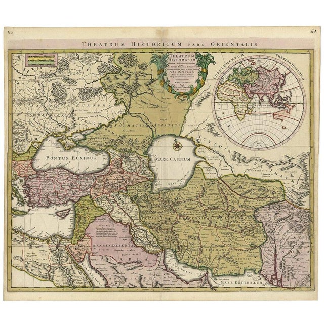Engraved Historical Map of the Middle East and Asia, 1745 For Sale - Image 5 of 5