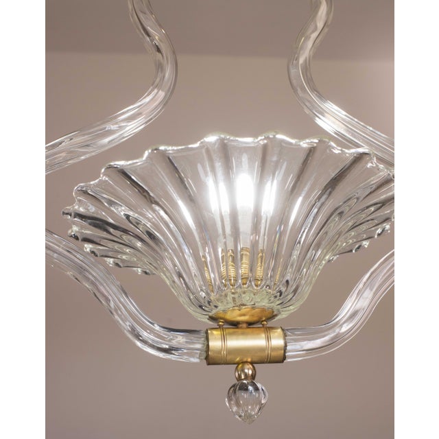 Transparent Transparent Murano Glass Chandelier by Barovier E Toso, 1950s For Sale - Image 8 of 11