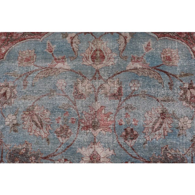 Early 20th Century Antique Persian Tabriz Khoy Rug in Wool With Large Floral Design For Sale - Image 4 of 13