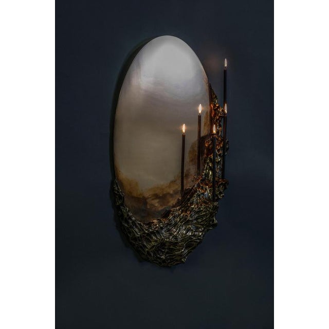 People II Mirror in Cast Bronze by William Guillon For Sale - Image 4 of 10