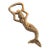 Late-20th-Century Indian Solid Brass Mermaid Bottle Opener With Velvet Pouch For Sale