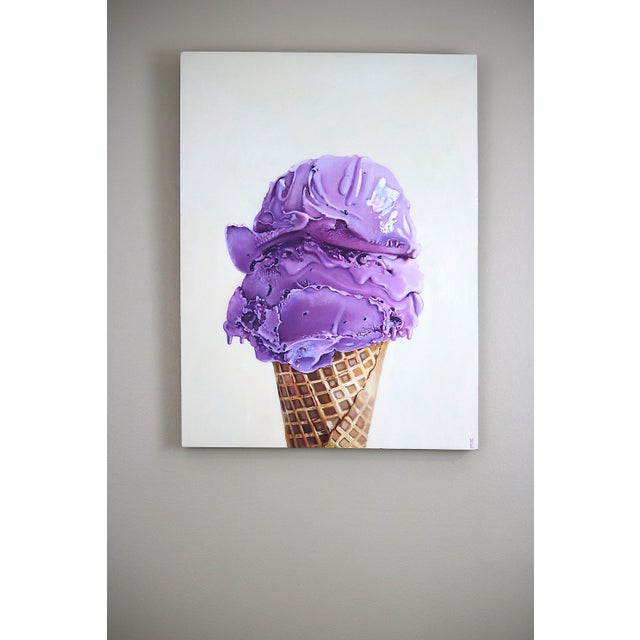 Early 21st Century Contemporary Photo Realist "Cream"Oil Painting on Wood Panel-Signed For Sale - Image 5 of 8