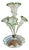 Antique Vaseline and Green Glass Epergne, 1880 For Sale