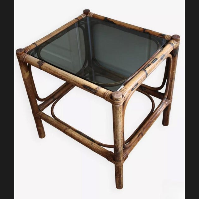 Vintage Bamboo and Rattan Side Table, 1970s For Sale - Image 9 of 9